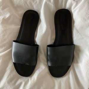 Madewell The Boardwalk Post Slide Sandal in Black